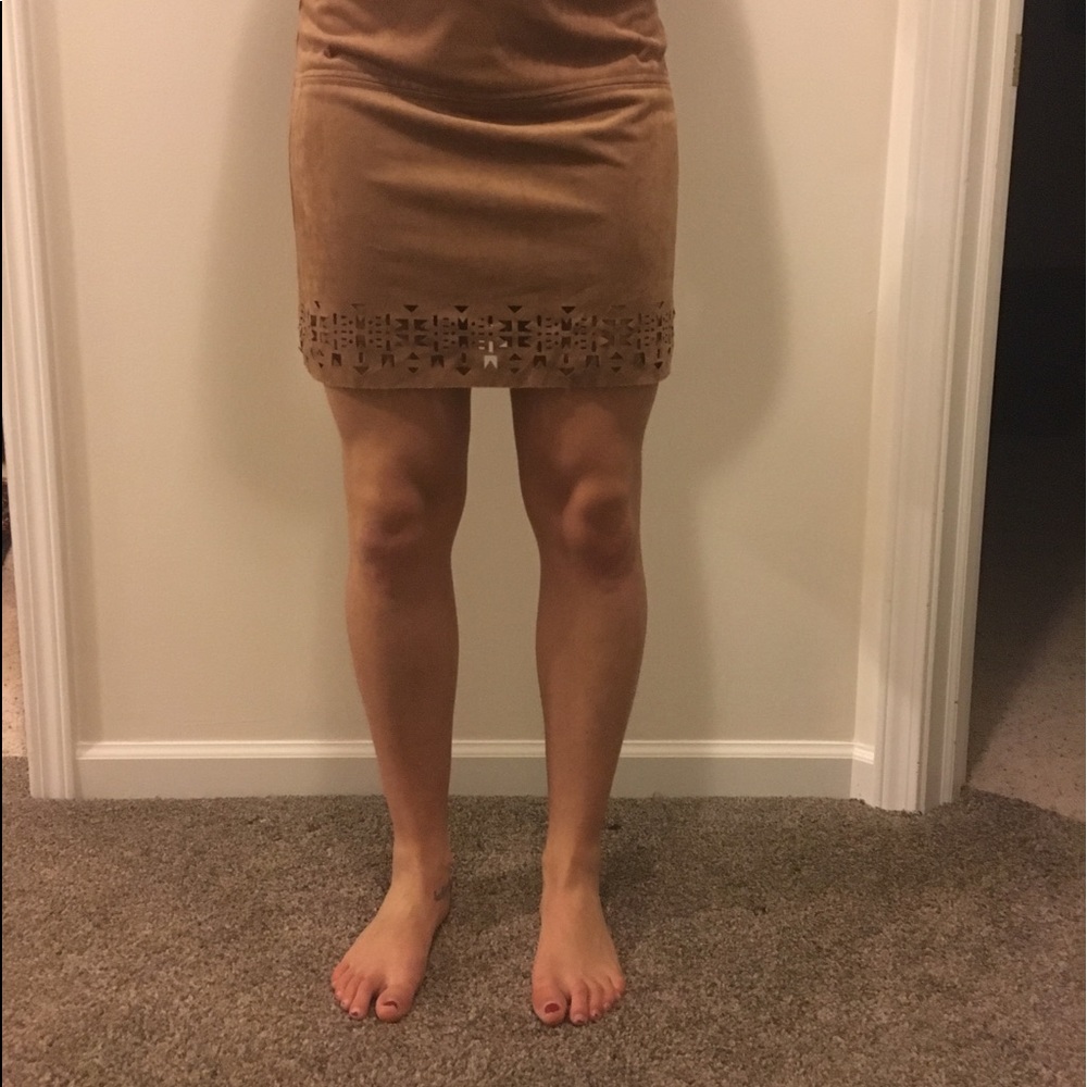 Suede miniskirt